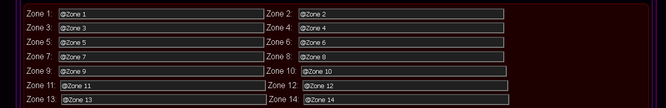 Customized eHouse.PRO system configuration - Zones Names 