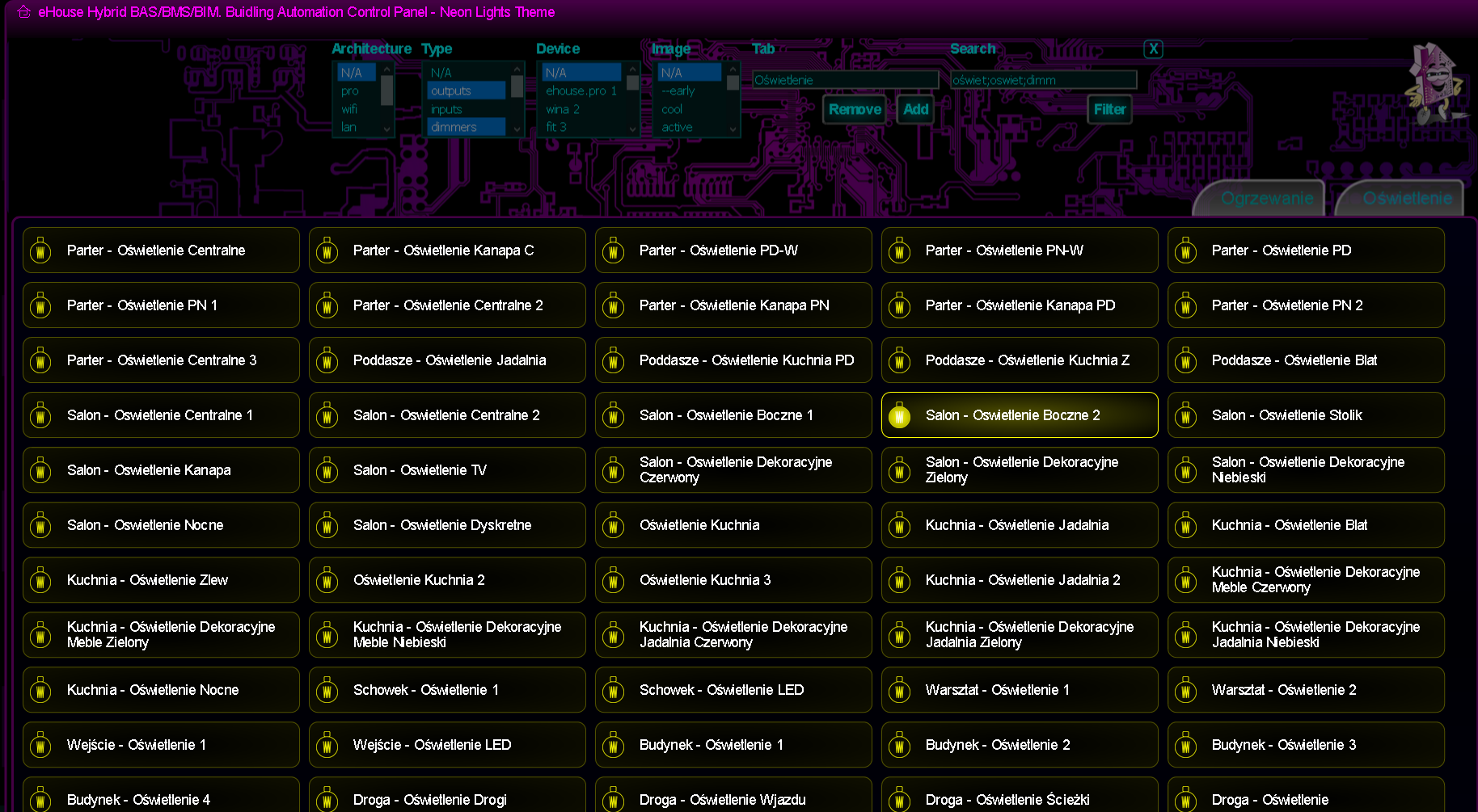 Customized web browser search engine for eHouse System