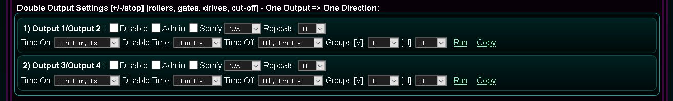 Customized screen for system configuration and initialization @Light, eHouse WiFi, CAN/RF - Configuration of binary outputs